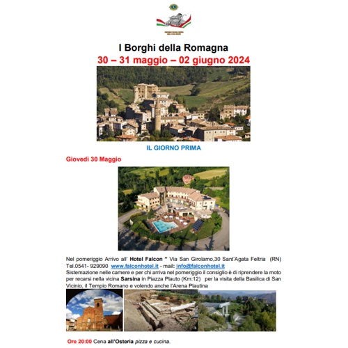 * PROGRAMMA (PDF) *<br>I Borghi della Romagna<br>maggio-giugno 2024