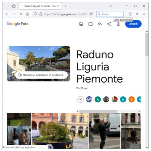 * GOOGLE - LINK *<br>Raduno Liguria e Piemonte<br>Settembre 2024