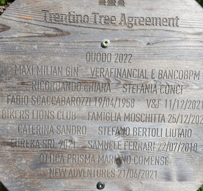Contributo all’organizzazione <br />Trentino Tree Agreement